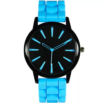 Watch-123 黑色甜心-原宿簡約糖果色大錶盤腕錶(瑞典藍)