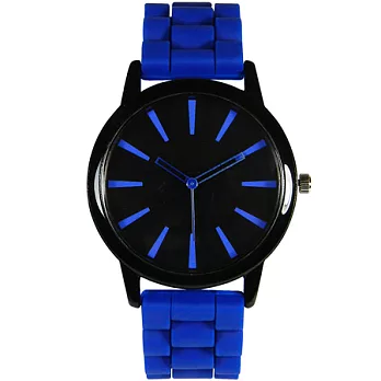 Watch-123 黑色甜心-原宿簡約糖果色大錶盤腕錶(寶石藍)