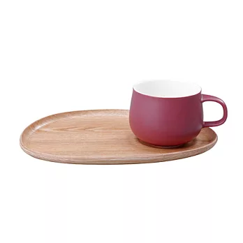 FIKA 大輕食木製杯盤組（紅）