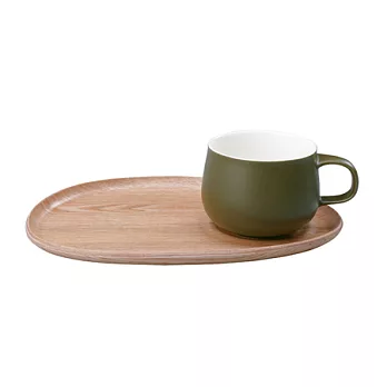 Kinto /FIKA 大輕食木製杯盤組（綠）