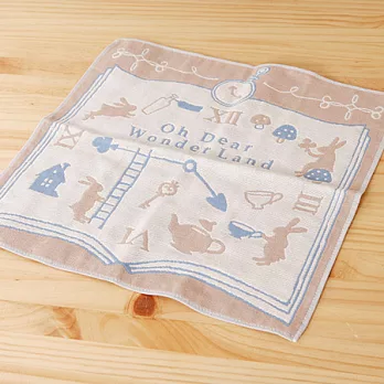 【taoru】愛麗絲的國度|滴答滴答 - 日本毛巾 28x28cm(方巾、有機棉紗布巾)