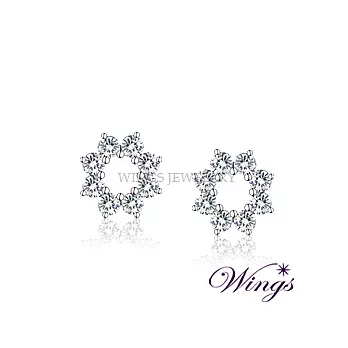 Wings 星沁 燦動閃耀進口方晶鋯石美鑽耳環