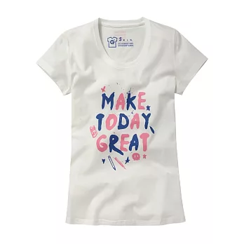 【CACO】GRAPHIC T-塗鴉字母棉短T-女M白