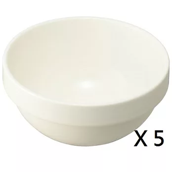 [MUJI 無印良品]米白瓷可堆疊碗/大/5入