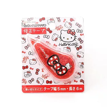 《Sanrio》HELLO KITTY緞帶文具系列迷你修正帶(紅)