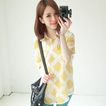 ROSE。韓國空運 閃耀魅力襯衫 黃