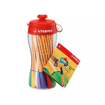 STABILO 德國天鵝牌 point 88 Mini 系列 迷你簽字筆 18色曲線瓶典藏組 1盒18支入(型號:688/18-04)