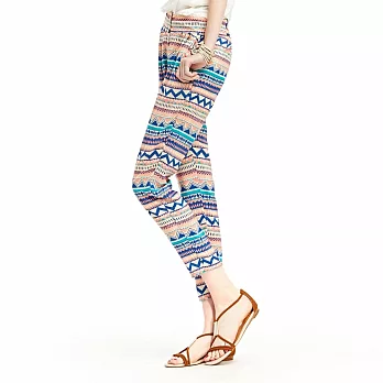 【CACO】Caco SURF-嬉皮民族風寬鬆哈倫褲-女S藍色