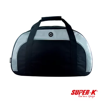 【Party World】SUPER-K。半圓型手提包/斜背包-二用運動旅行包-黑/灰(KS-06102)