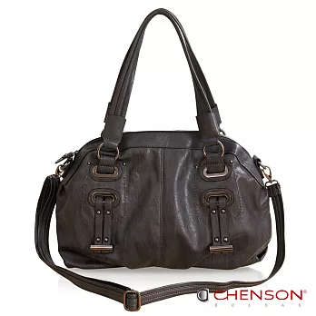 CHENSON 矜貴優雅.高貴垂釦斜肩包(附斜背帶)/深灰(CG76713-6)