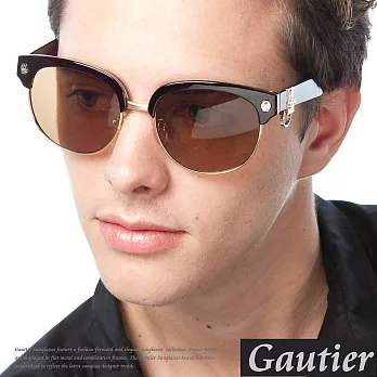 【Gautier】CNBLUE時尚風!骷顱頭龐克太陽眼鏡-茶咖