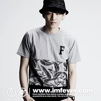 熱血FEVER Bird of Paradise 拼接T-黑S