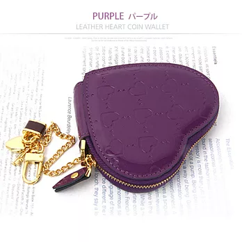 【韓國FROMb】HEART COIN WALLET愛心印花零錢包-紫色
