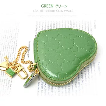 【韓國FROMb】HEART COIN WALLET愛心印花零錢包-綠色