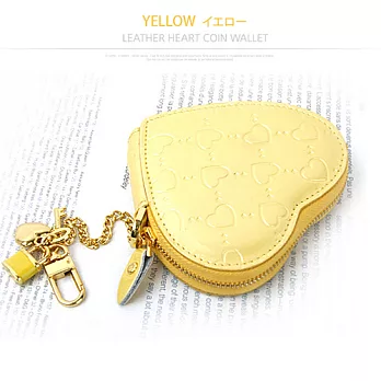 【韓國FROMb】HEART COIN WALLET愛心印花零錢包-黃色
