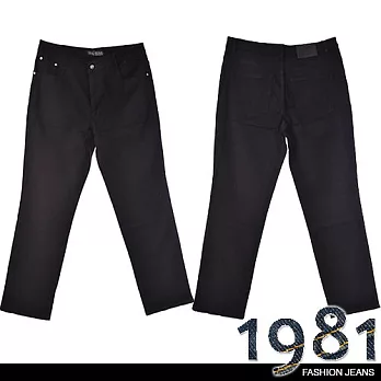 1981牛子褲/大尺碼修身黑色工作褲/彈性直筒/台灣製2308#40黑色