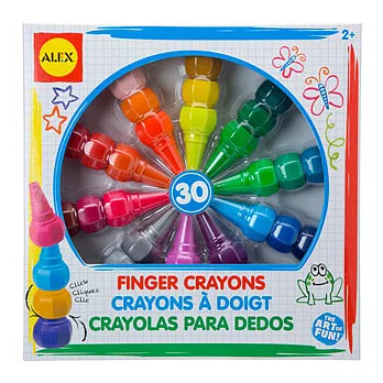 【美國ALEX】幼兒手指蠟筆(30色)