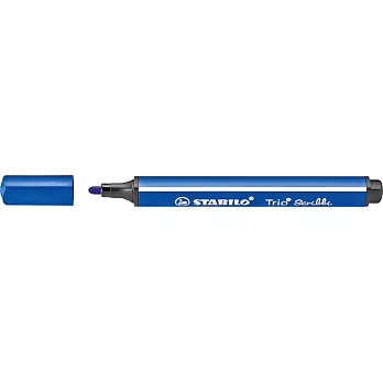 STABILO 德國天鵝牌 Trio Scribbi 三角筆身設計 彈性筆頭彩色筆(共12色可選) 藍色