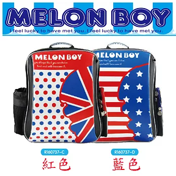 【MELON BOY】輕量學生護脊後背書包R160737紅色