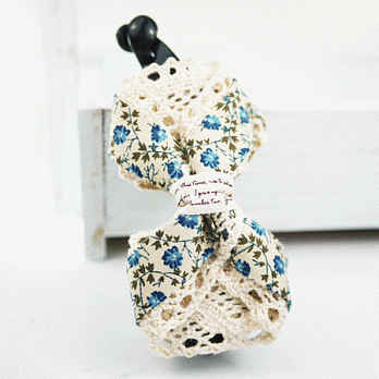 【PinkyPinky Boutique】甜美小碎花蕾絲香蕉夾 (藍色)