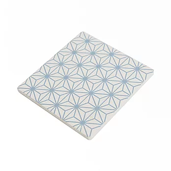 恬意風情吸水杯墊-水藍格調(白藍)