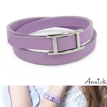 【Annick】Hapi真皮皮革雙圈手環-薰衣紫