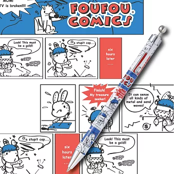 《Foufou》Comics 系列筆款(藍白格)- 自動鉛筆