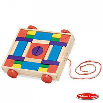 美國 Melissa & Doug 彩色積木拖車 - 36 pcs