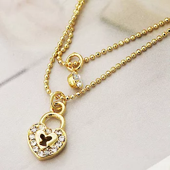 ECO安珂.愛心鎖墜鑽雙鍊 腳鍊