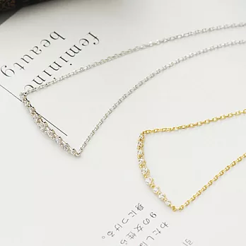 ECO安珂.漸變大小排鑽 腳鍊金色