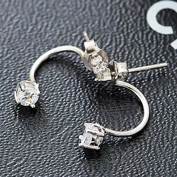 ECO安珂.小鑽墜大鑽 925純銀耳環