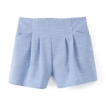 【CACO】花紗口袋打折短褲-女FREE淺藍