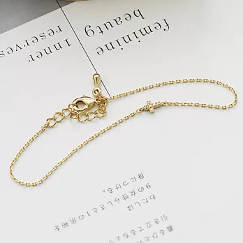 細緻秀氣細鍊墜十字 手鍊(2色)銀色