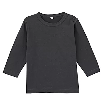 [MUJI 無印良品]男幼有機棉每日兒童服長袖T恤80墨灰