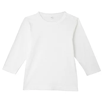 [MUJI 無印良品]男幼有機棉每日兒童服長袖T恤80柔白