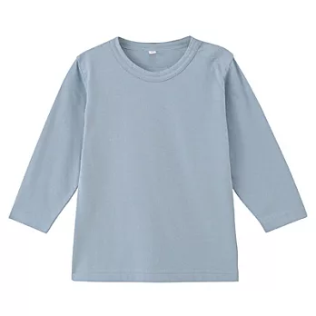 [MUJI 無印良品]男幼有機棉每日兒童服長袖T恤100水藍