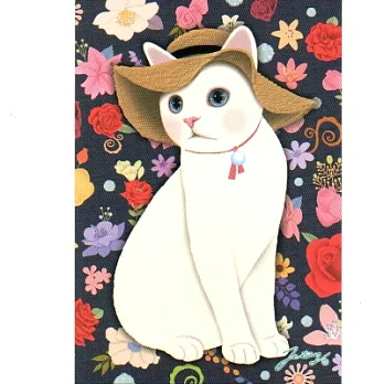 JETOY,Choo Choo 甜蜜貓第二代明信片_Flower garden