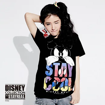 Disney Collection By STAYREAL 酷炫米奇T - 黑標潮流版 / 黑色S黑色