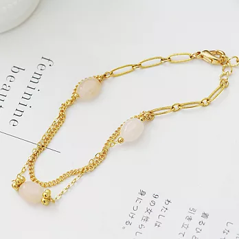 ECO安珂.溫柔色調天然粉色石 手鍊