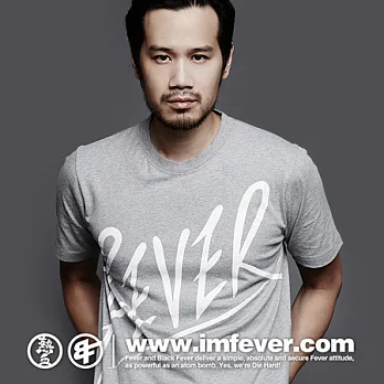 熱血FEVER 經典草寫TEE 純真白M灰色