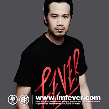 熱血FEVER 經典草寫TEE 熱情紅S黑色