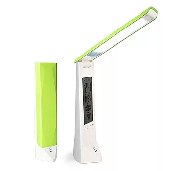 USB LED 幾何造型萬年曆可充電式折疊檯燈綠色