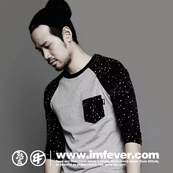 熱血FEVER SPRAY七分袖 灰XL灰黑色