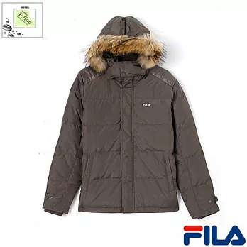 FILA男仕連帽可拆式羽絨外套-1JKN-5412-DG-M鐵灰綠
