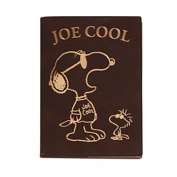 《sun-star》SNOOPY精裝皮革壓紋日誌本(棕)