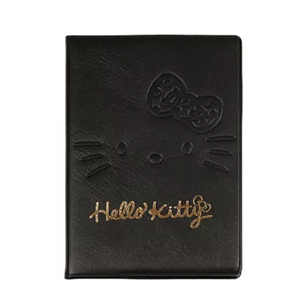 《Sanrio》HELLO KITTY皮革壓紋A6週間手帳(大臉黑)