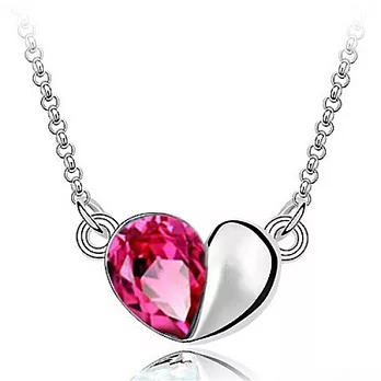 A+ accessories 聽雨-奧地利水晶鎖骨短鍊 (玫紅)