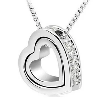 A+ accessories 永恆蜜戀-奧地利水晶鎖骨短鍊 (白色)