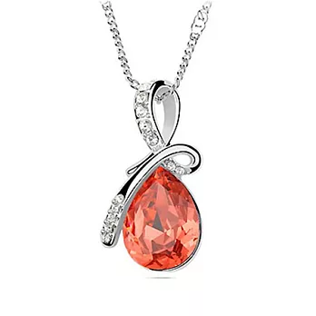 A+ accessories 天使淚-奧地利水晶鎖骨短鍊 (水蓮紅)