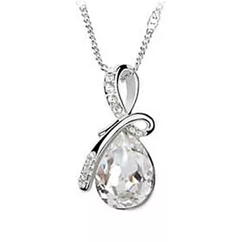 A+ accessories 天使淚-奧地利水晶鎖骨短鍊 (白色)